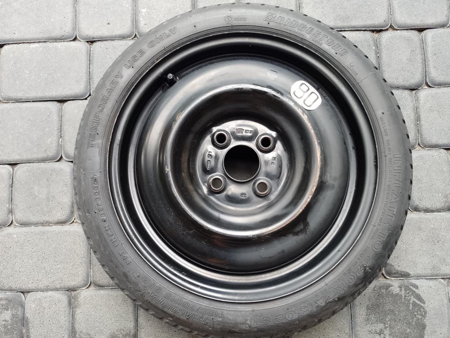 Koło Dojazdowe Zapasowe Dojazdówka 4x100 Toyota Yaris II III R 15