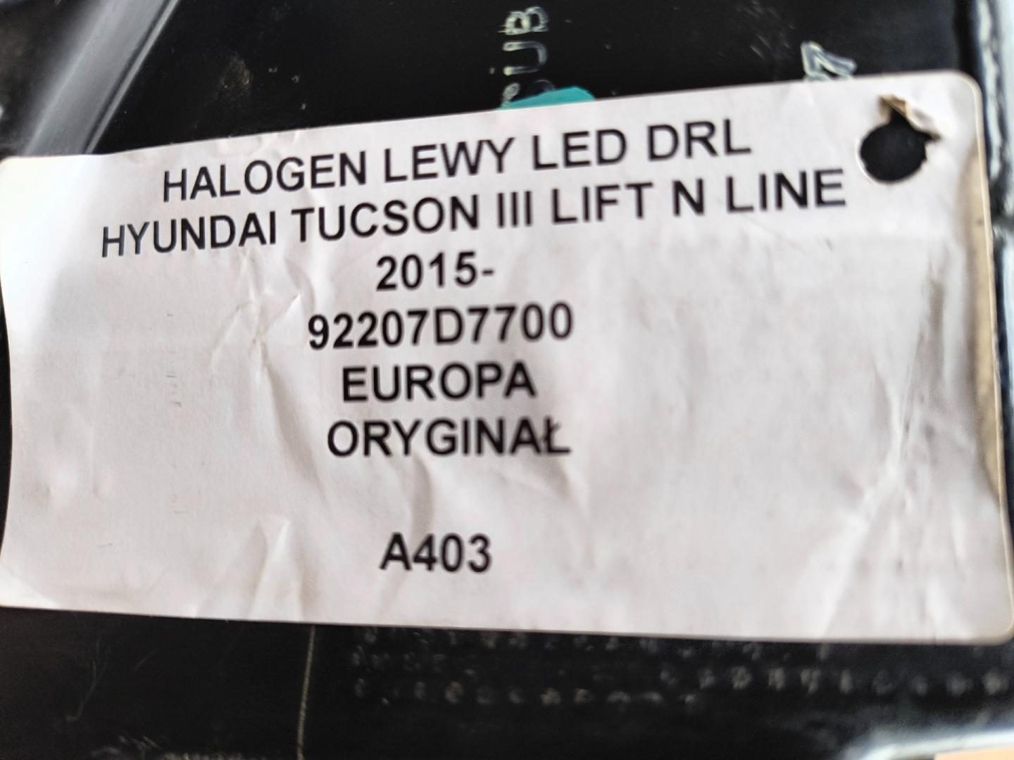 Halogen światło dzienne lewy led Hyundai Tucson III Lift N Line