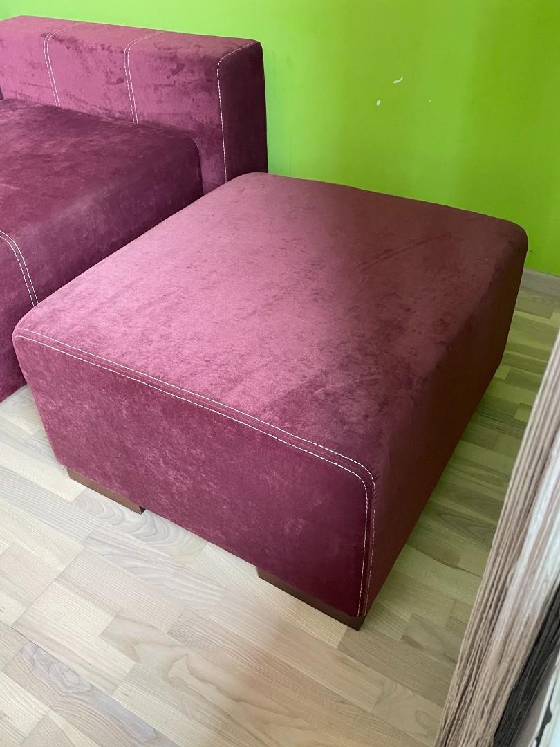 Sofa z funkcją spania + fotel + duża pufa