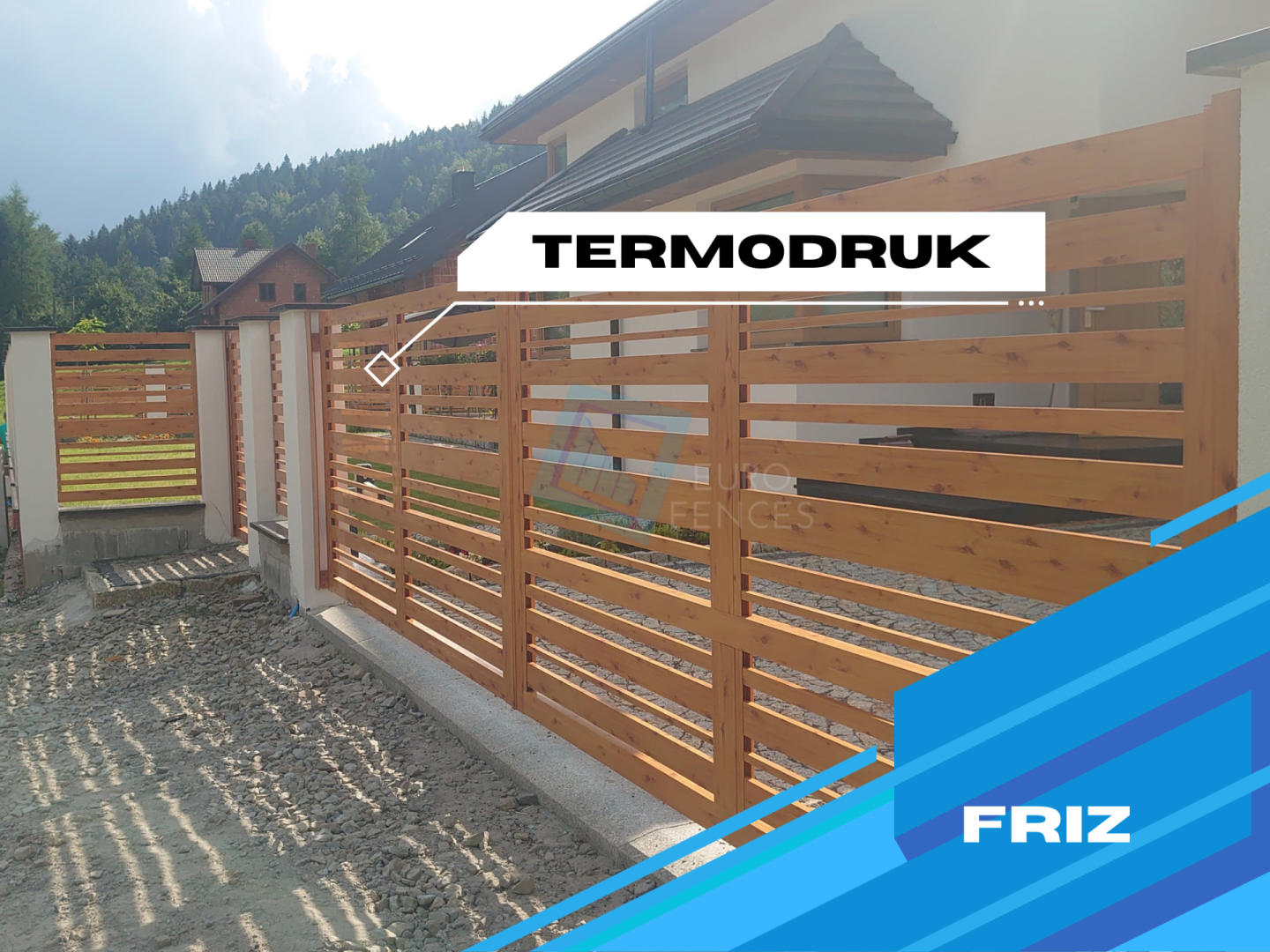 TERMODRUK Drewnopodobne ogrodzenie aluminiowe, bramy, przęsła, furtki