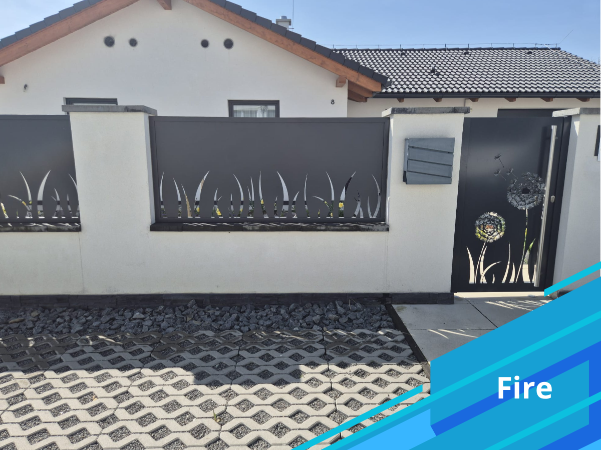Laserowo wypalane ogrodzenia aluminiowe - model Fire - Euro Fences
