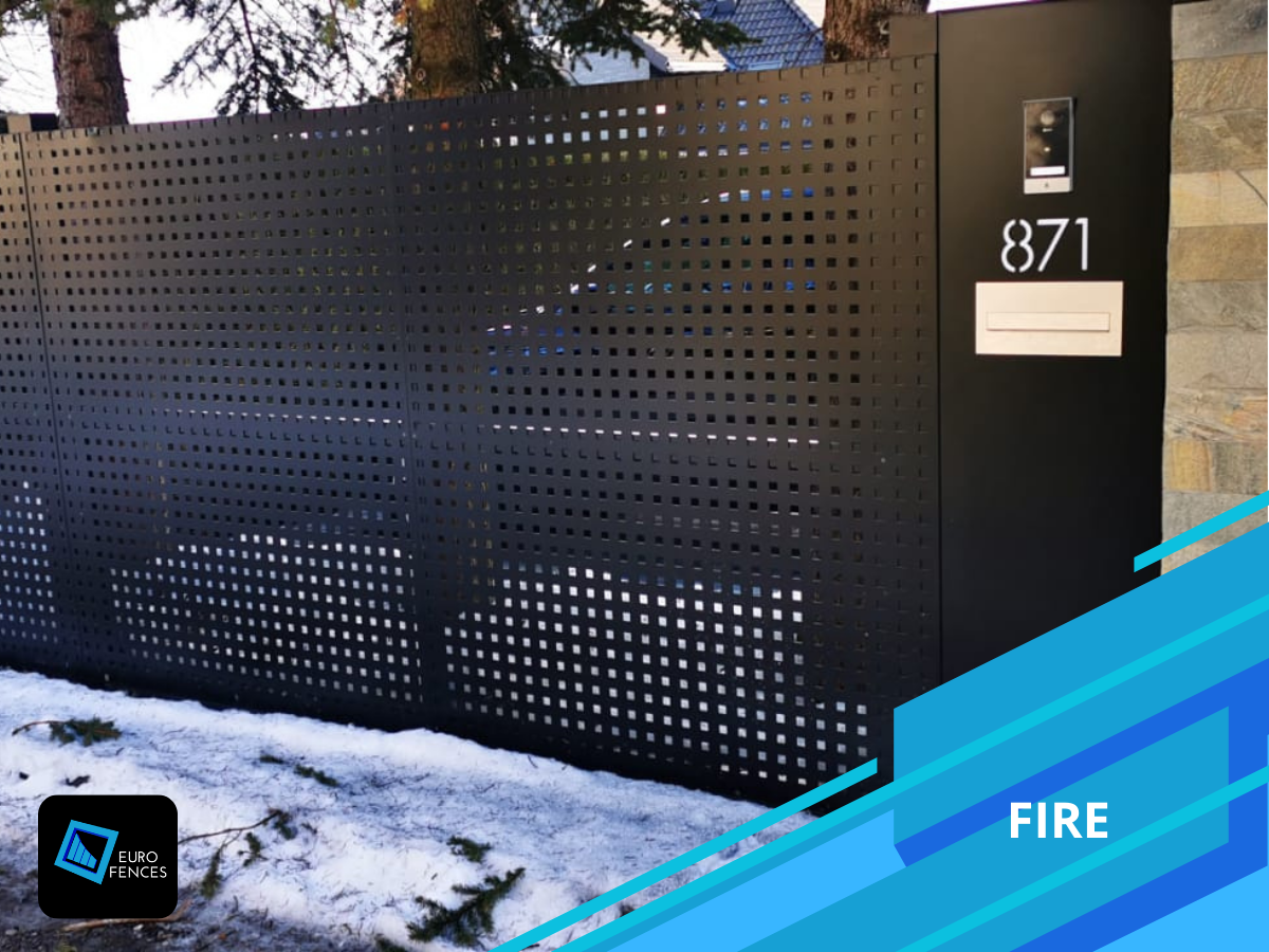 Laserowo wypalane ogrodzenia aluminiowe - model Fire - Euro Fences