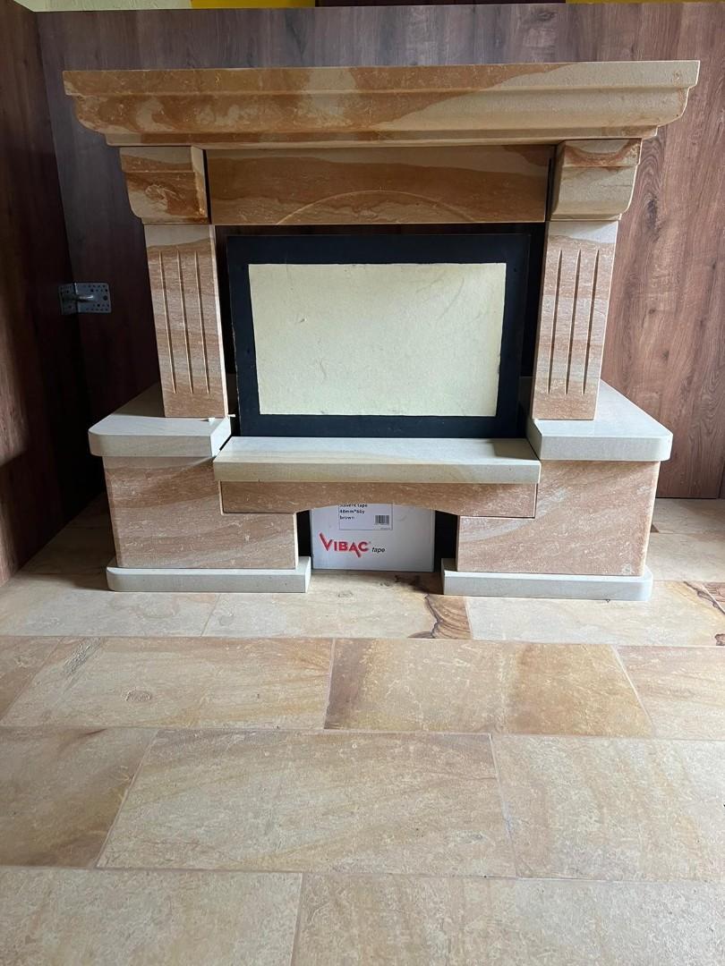 Kominki obudowy rustykalne nowoczesne z kamienia naturalnego piaskowca