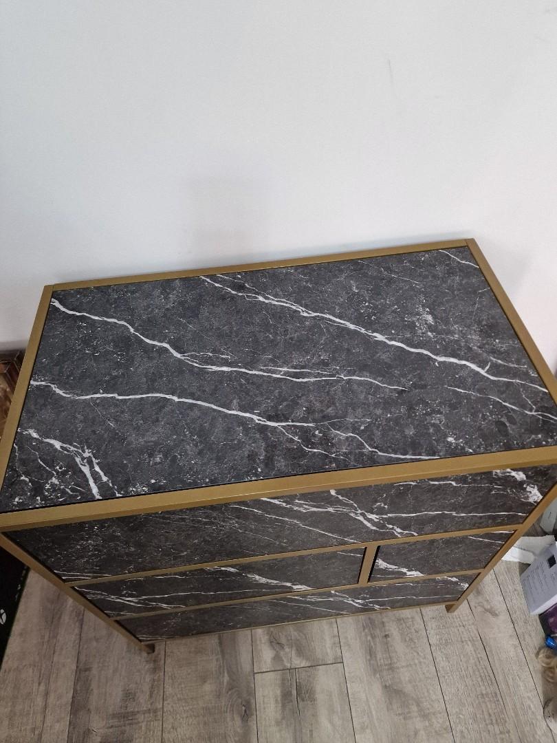 Nowa komoda glamour marmur zlota