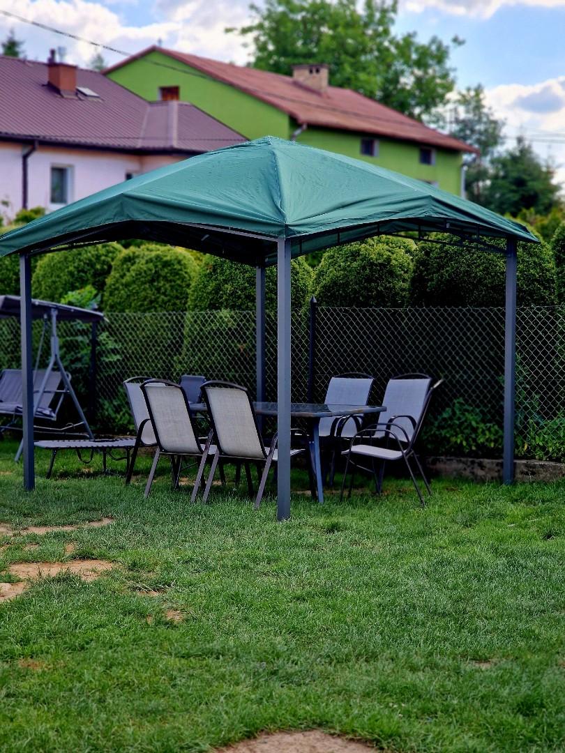 Transport nowy pawilon ogrodowy i meble