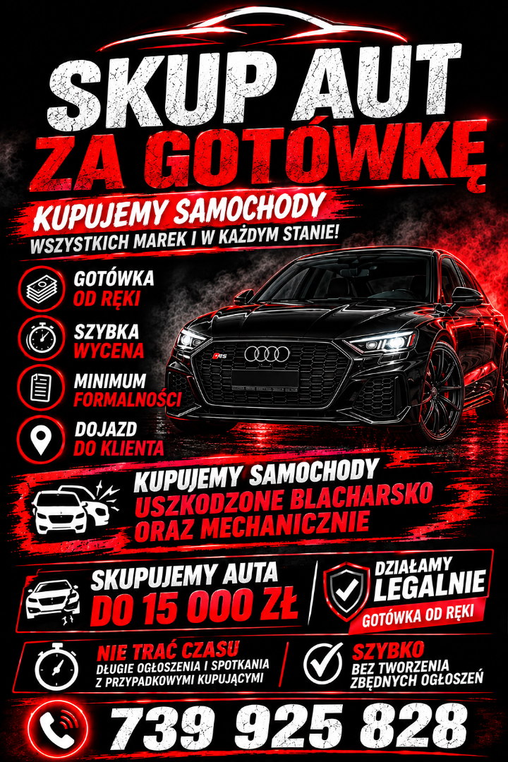 Kupię twój samochód , sprawne i uszkodzone do 15 tys