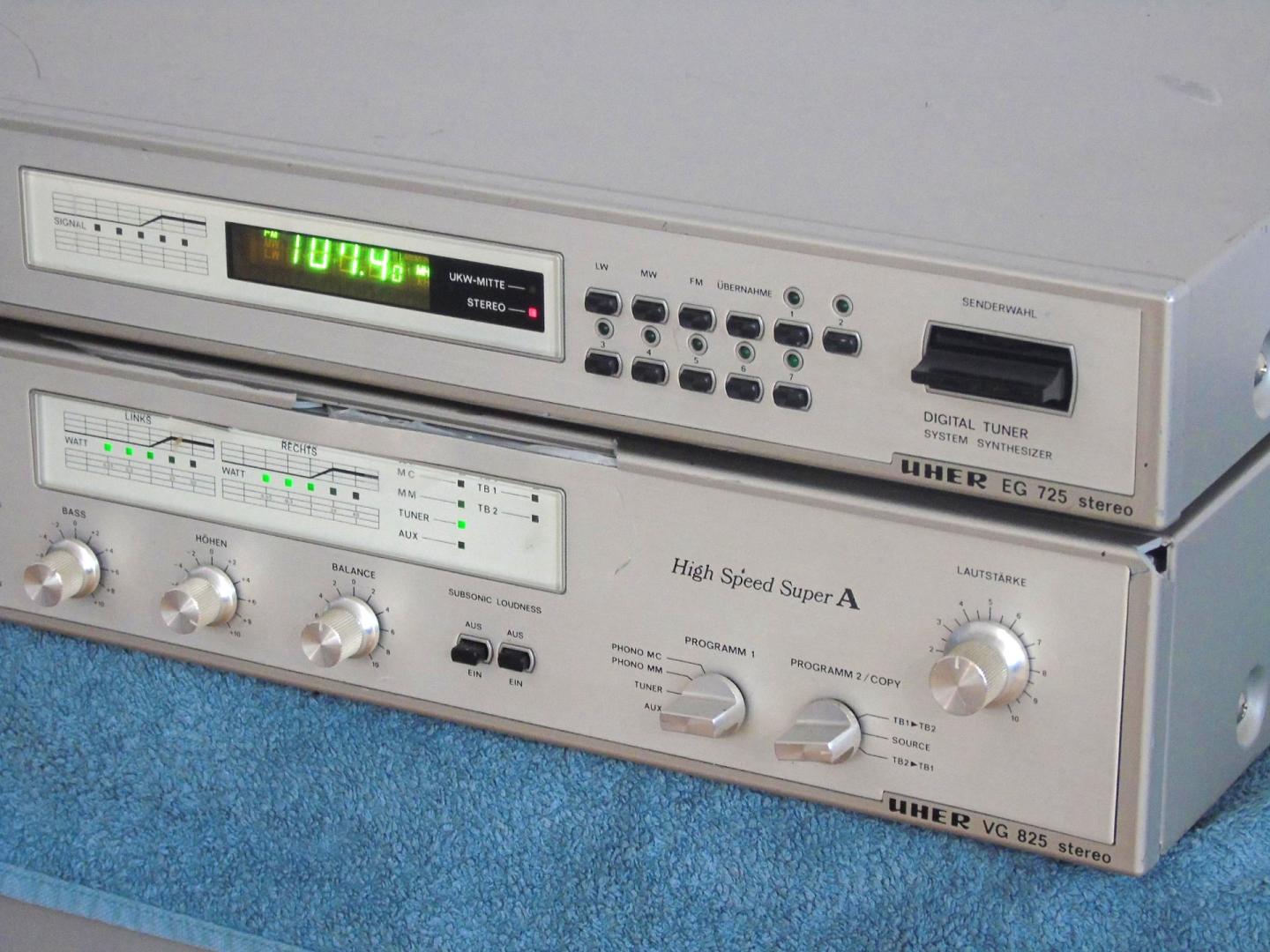 wzmacniacz i tuner uher vg-825 i eg-725 vintage. dostawa