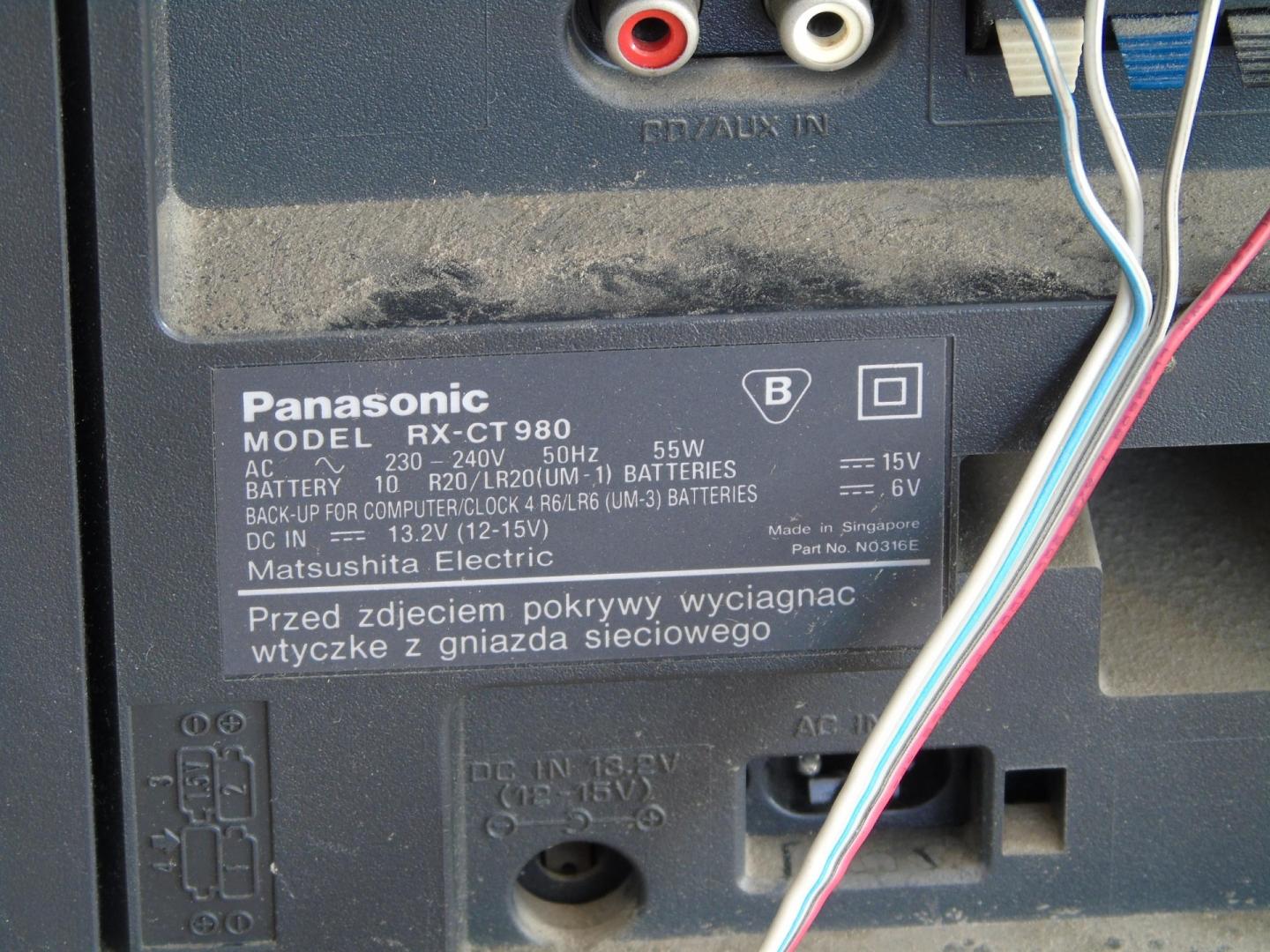 Radio odtwarzacz Panasonic RX-TC980 sprawny Vintage. DOSTAWA.