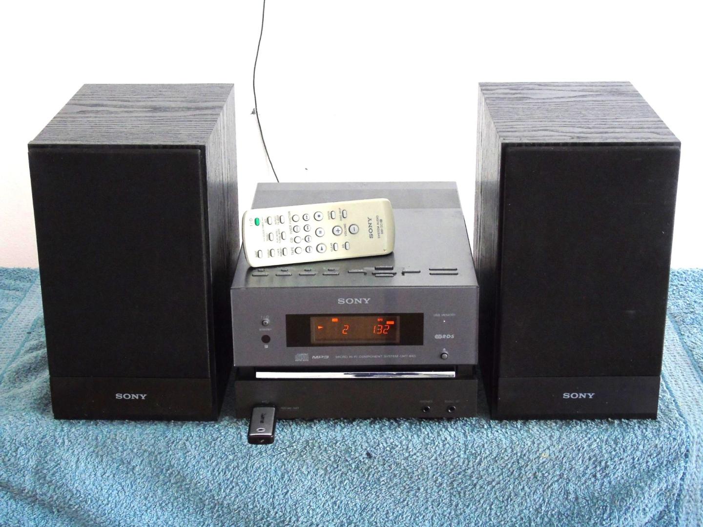 wieża sony pilot usb mp-3 cd rds aux kol. dostawa