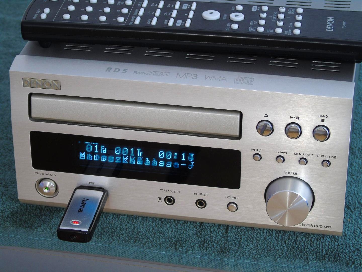 śliczna wieża denon rcd-m37 pilot usb mp3 cd rds aux sprawna. dostawa