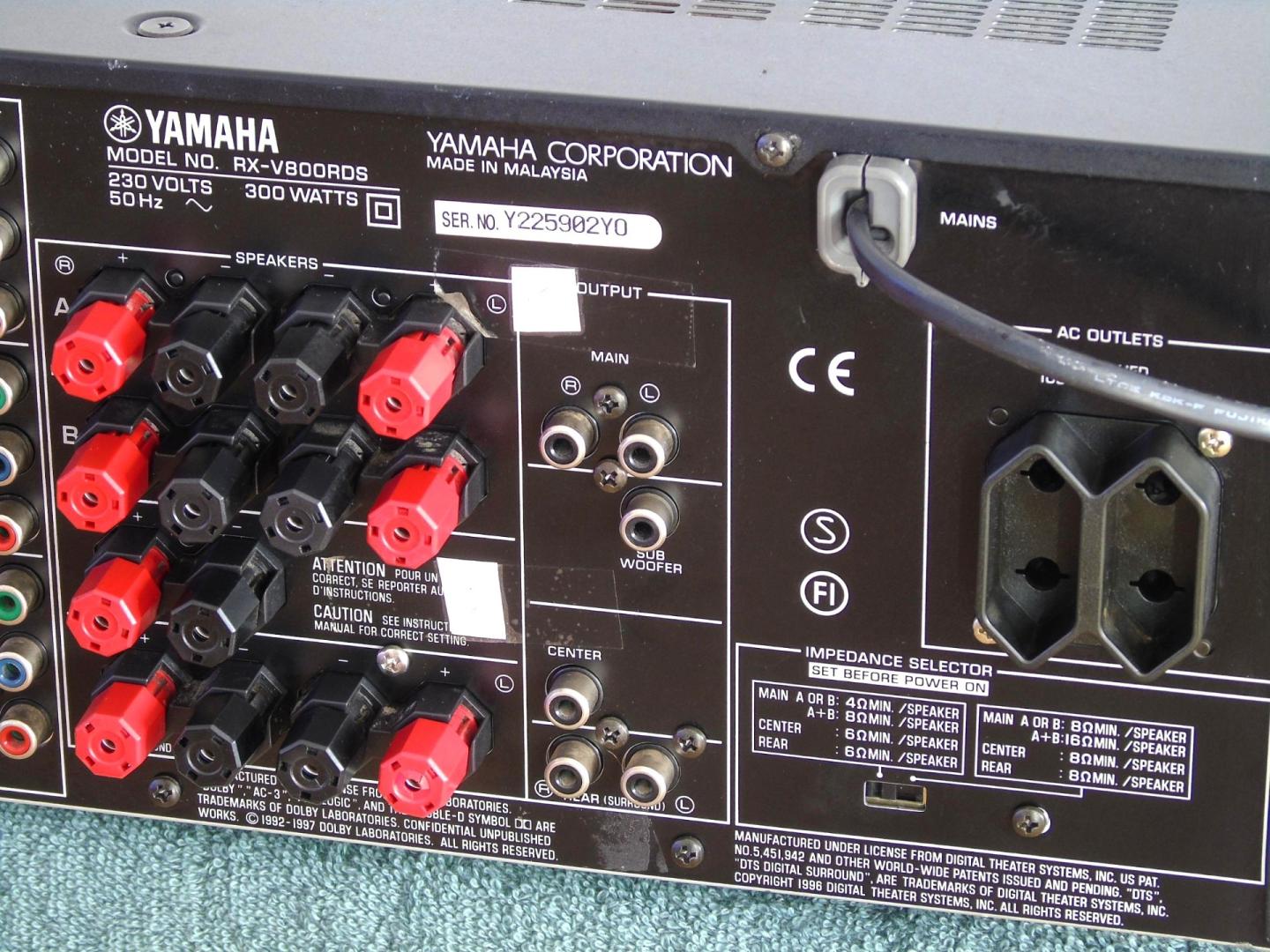 amplituner yamaha rx-v800 rds mocny 2x 140 wat. dostawa