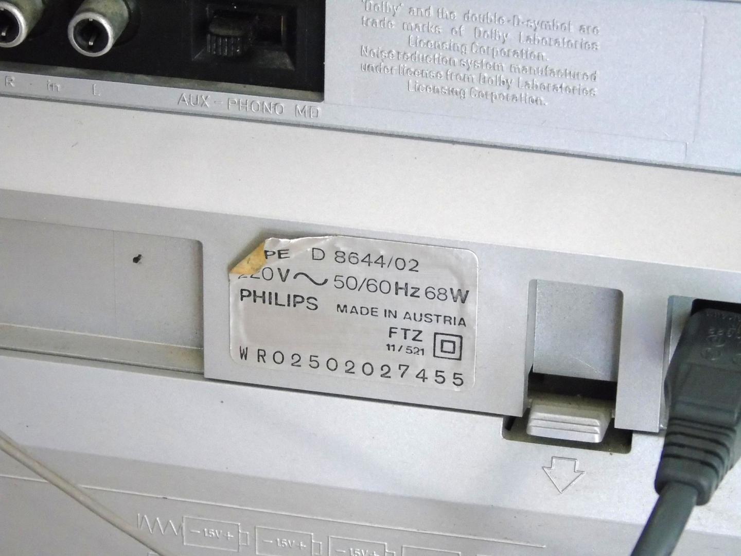 Radio magnetofon Philips D-8644 Vinage. DOSTAWA