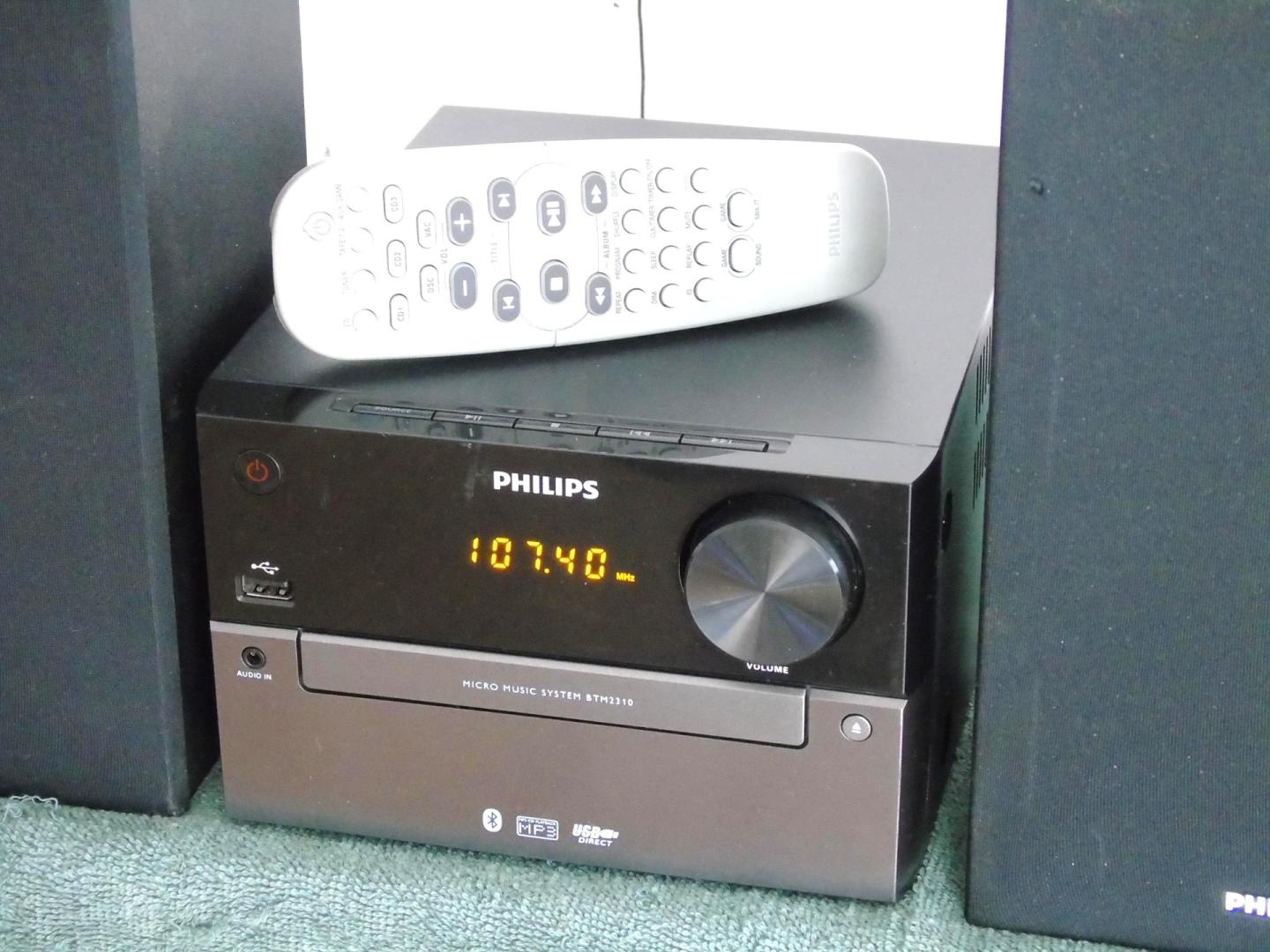 wieża philips pilot usb mp-3 bt cd aux kol. dostawa