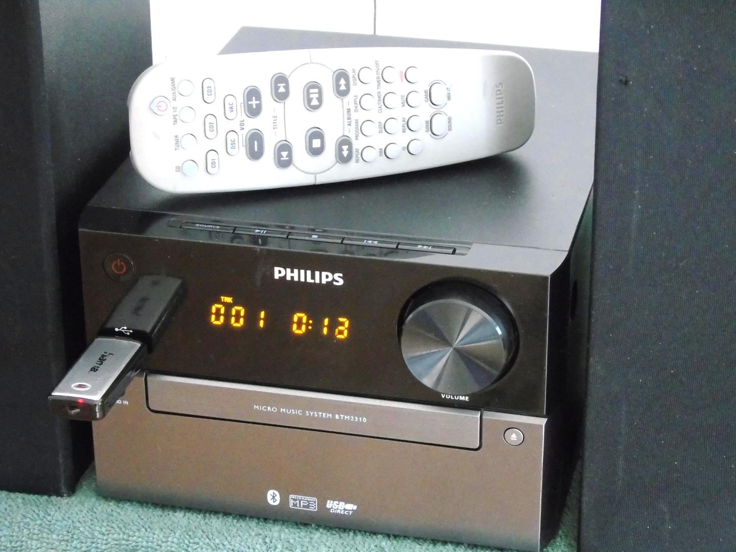 wieża philips pilot usb mp-3 bt cd aux kol. dostawa