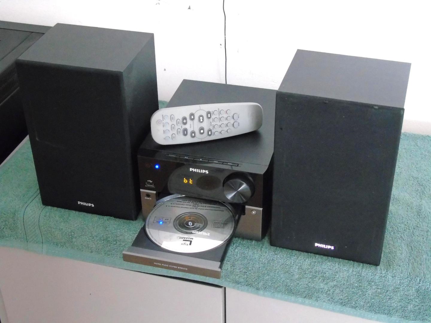 wieża philips pilot usb mp-3 bt cd aux kol. dostawa