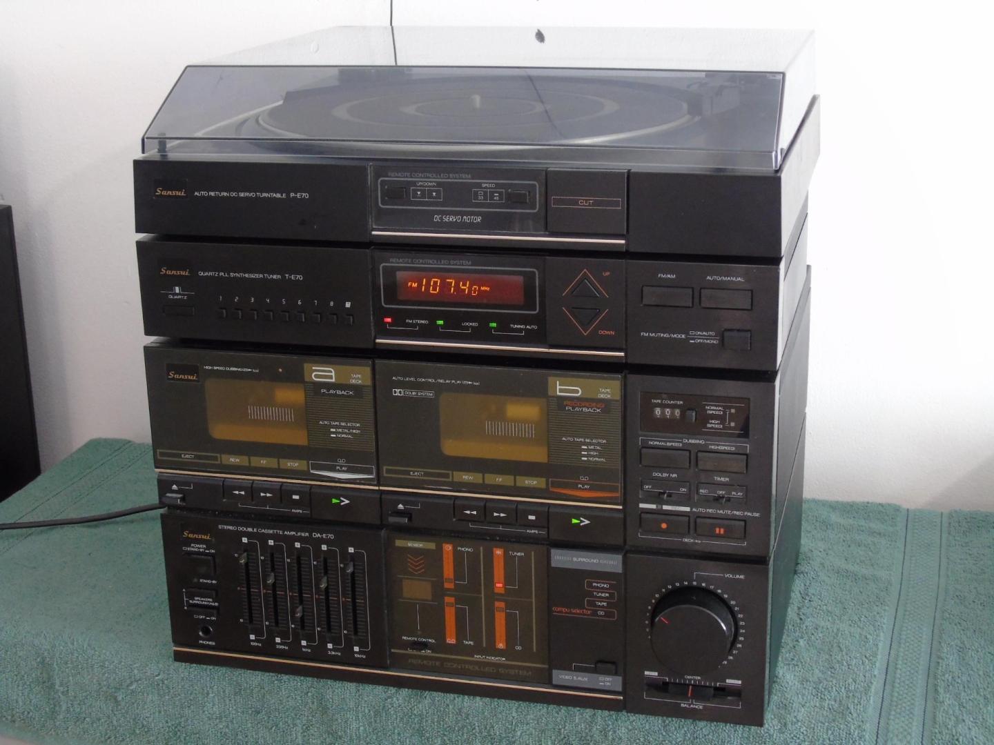 Wieża stereo Sansui z gramofonem korektor AUX. DOSTAWA.