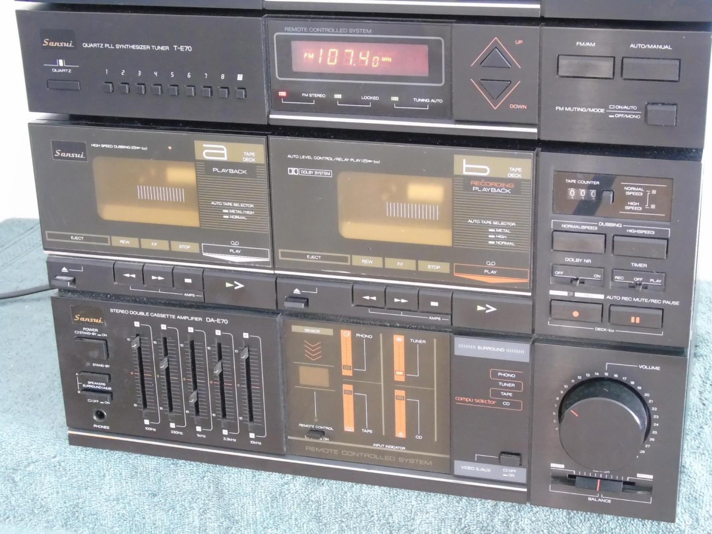 Wieża stereo Sansui z gramofonem korektor AUX. DOSTAWA.