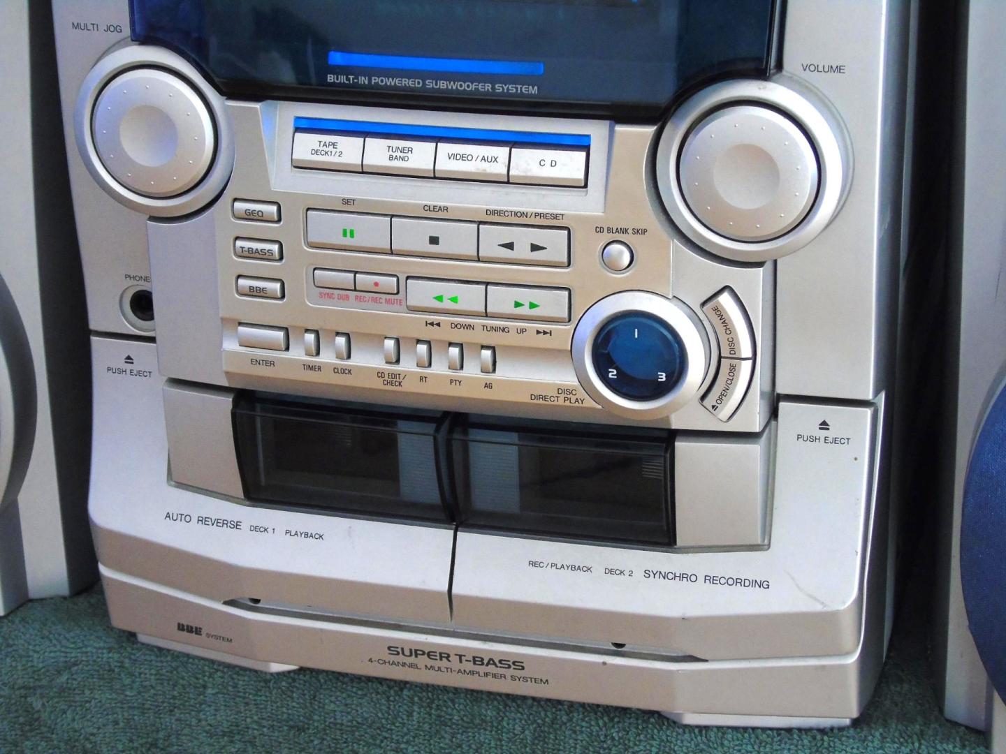 wieża aiwa kolumny radio rds aux mocna. dostawa.