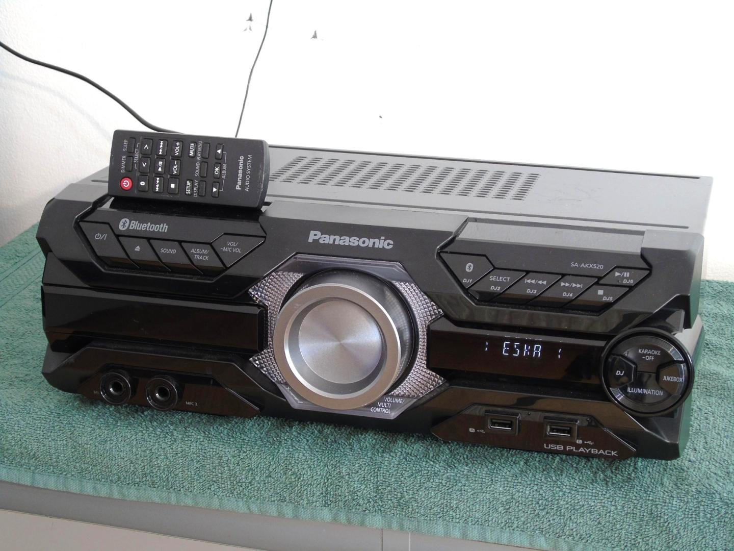 wieża panasonic sa-akx520 pilot radio rds usb mp3 bt cd. dostawa