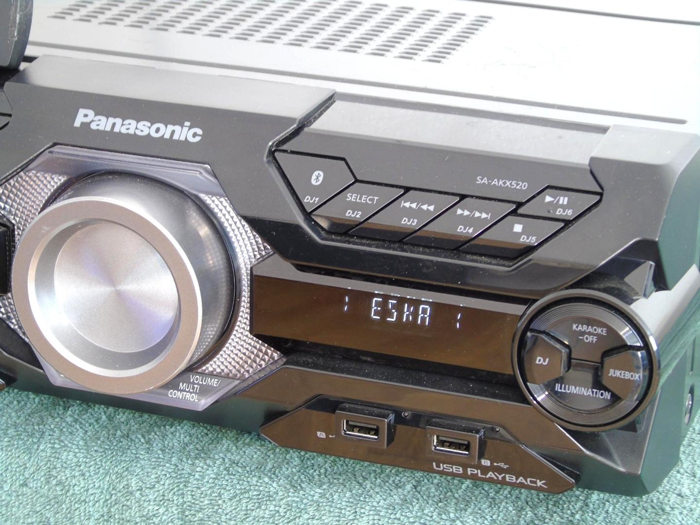 wieża panasonic sa-akx520 pilot radio rds usb mp3 bt cd. dostawa