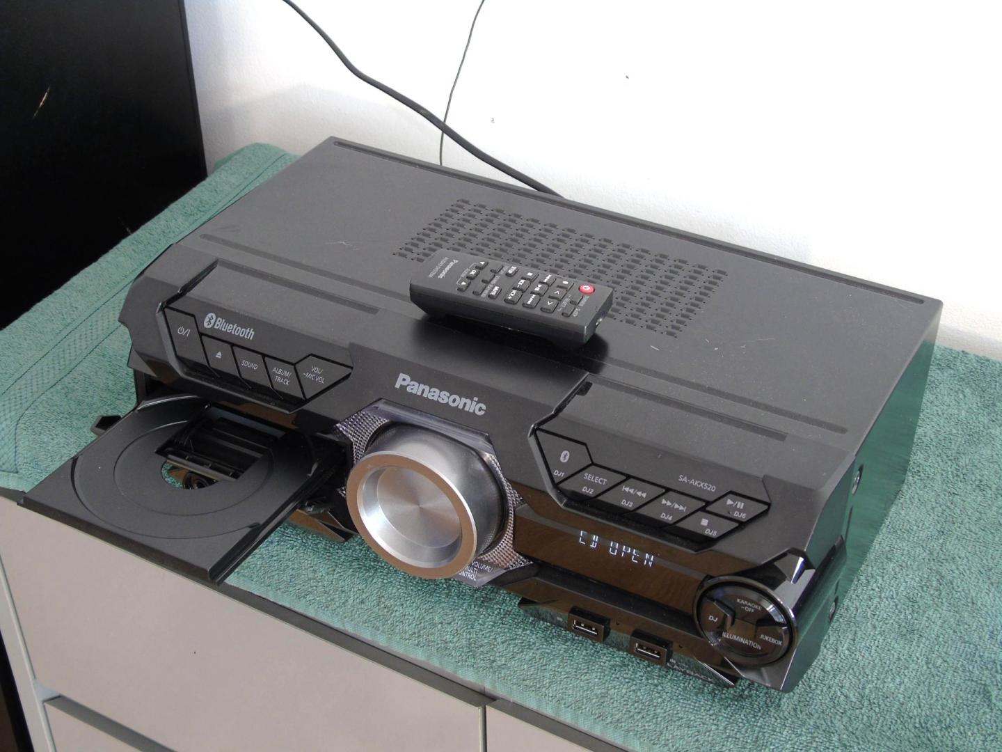 wieża panasonic sa-akx520 pilot radio rds usb mp3 bt cd. dostawa