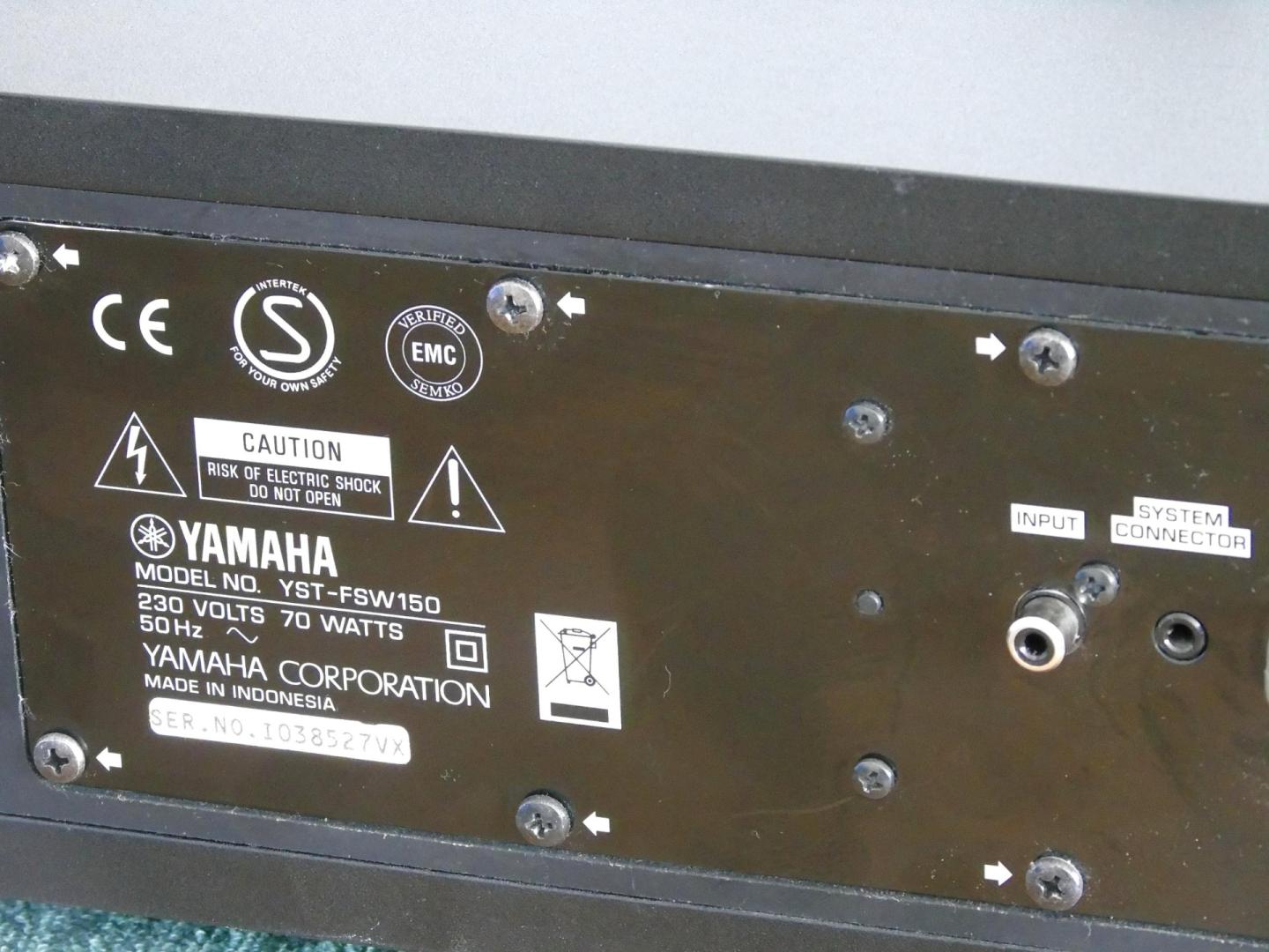 Subwoofer aktywny Yamaha YST-FSW150 czarny sprawny. WYSYŁKA