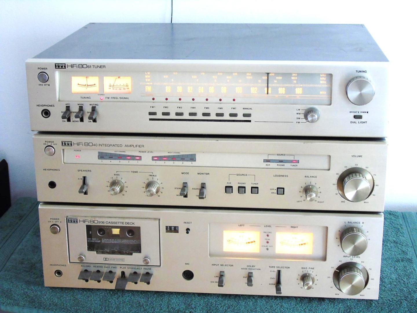 Wzmacniacz tuner i magnetofon ITT sprawne i ładne Vintage. DOSTAWA