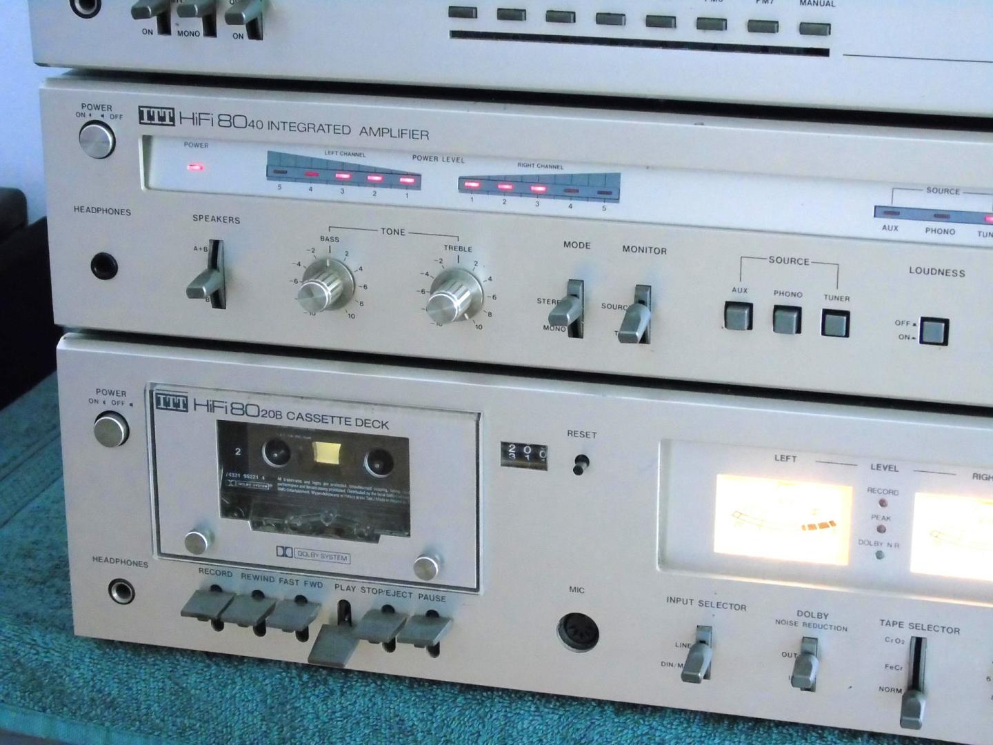 Wzmacniacz tuner i magnetofon ITT sprawne i ładne Vintage. DOSTAWA