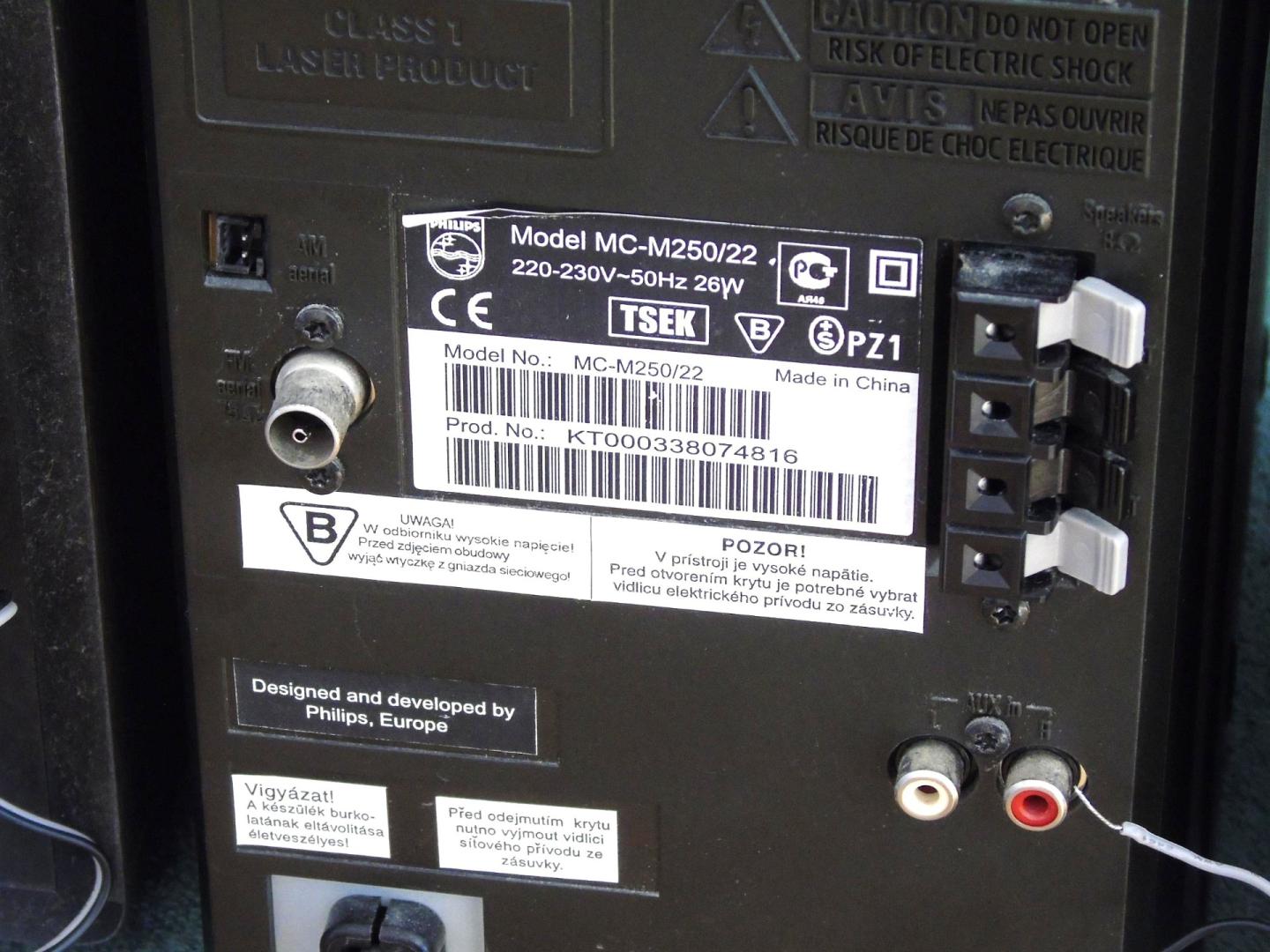Sprawna wieża Philips MC-M250 pilot kolumny, WYSYŁKA.
