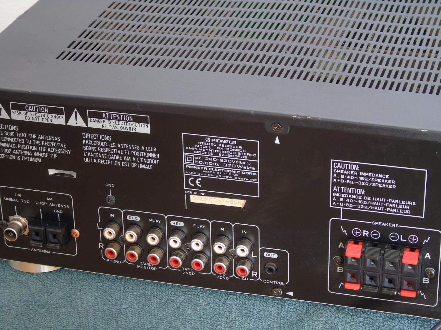 Japoński amplituner Pioneer SX-205 RDS 370 wat sprawny. WYSYŁKA