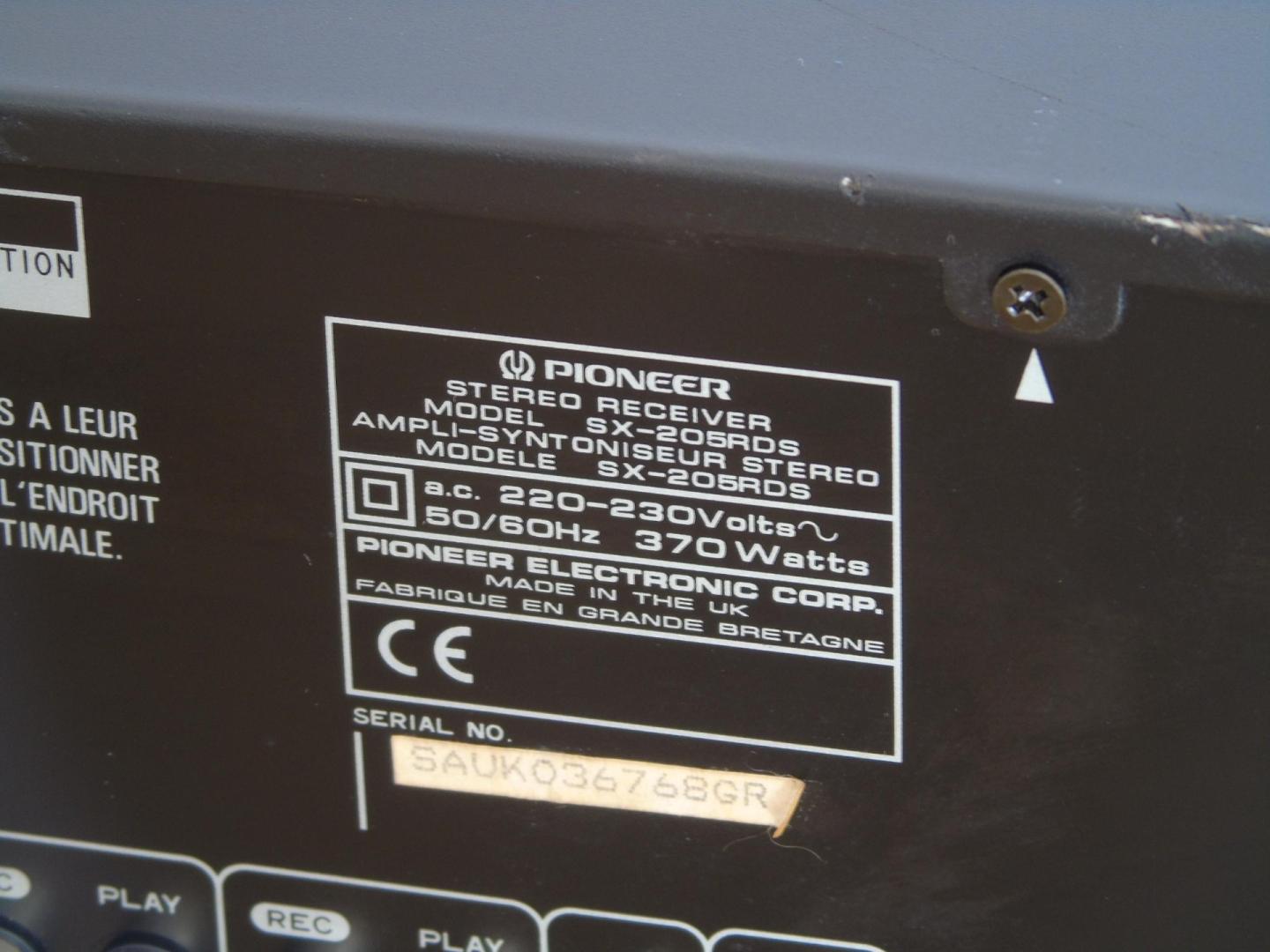 Japoński amplituner Pioneer SX-205 RDS 370 wat sprawny. WYSYŁKA