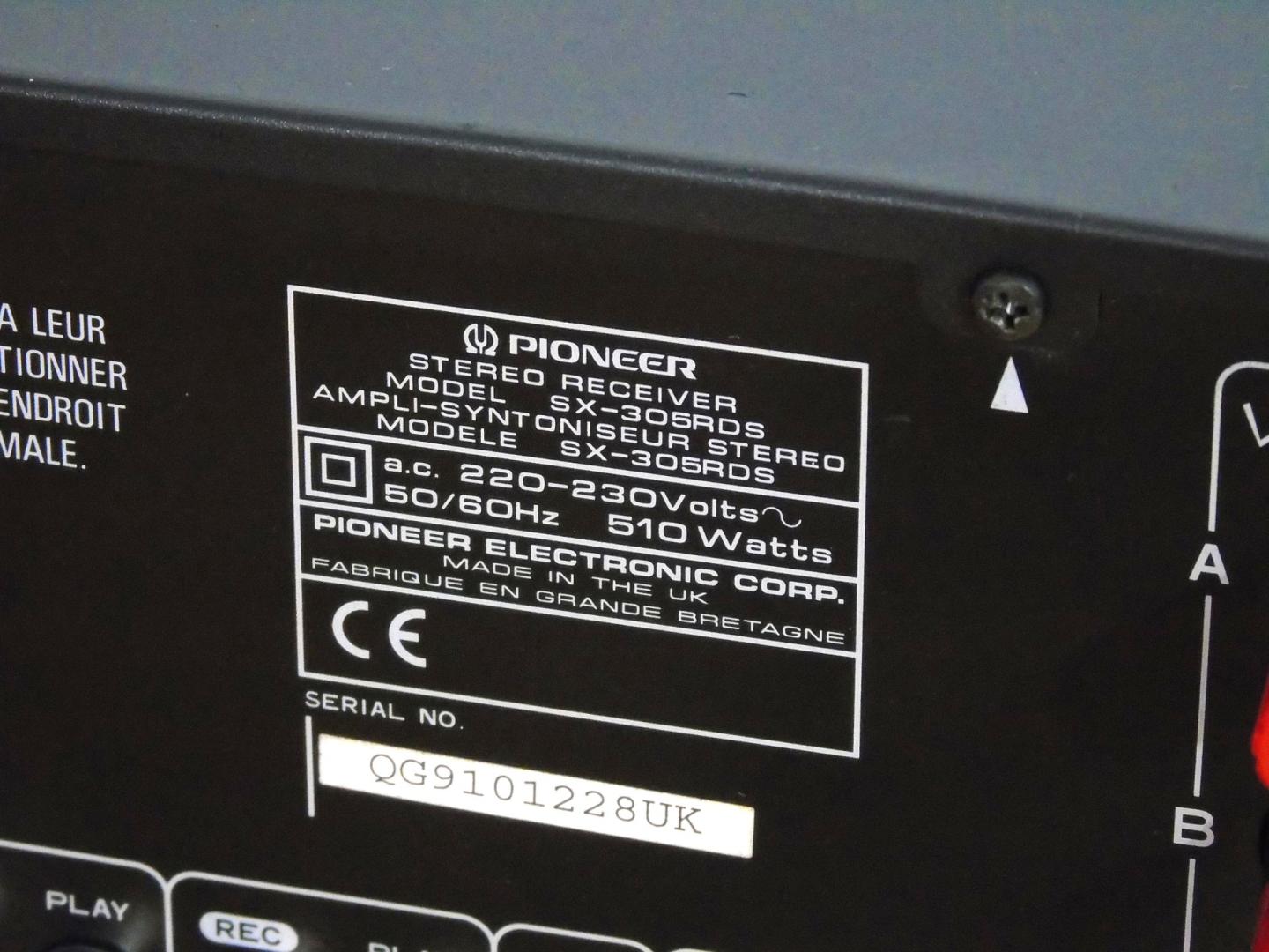 Japoński amplituner Pioneer SX-305 RDS 510 wat sprawny. DOSTAWA