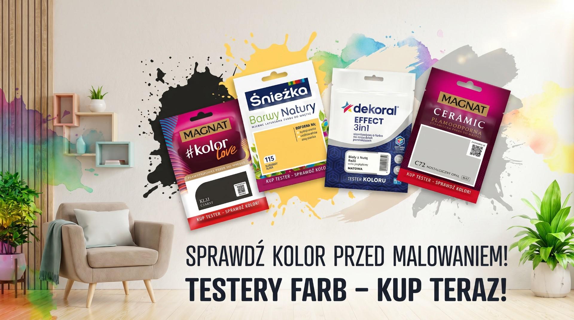Testery farb Magnat, Beckers, Śnieżka, Dekoral Multikolor Jasło