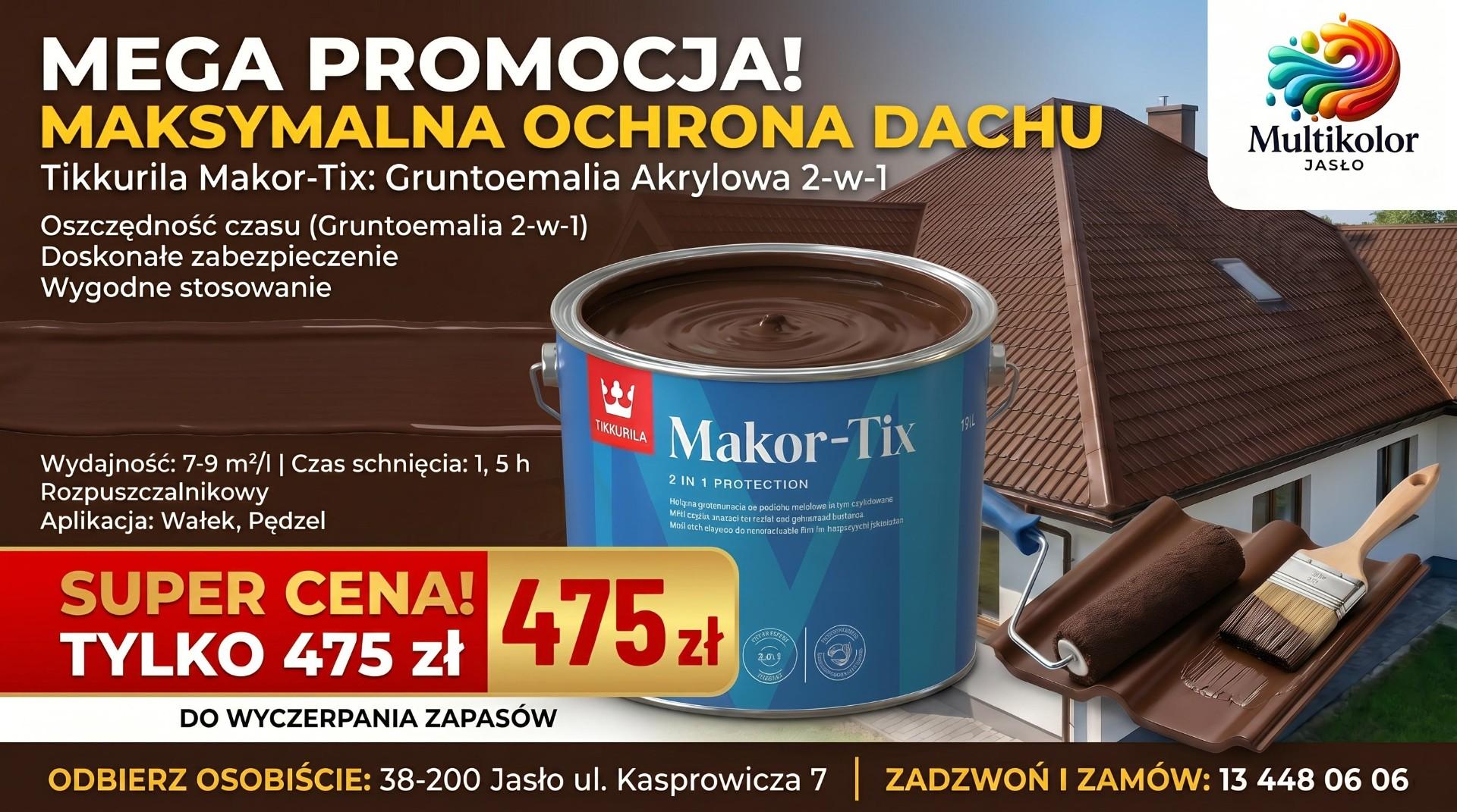 Tikkurila Makor Tix 10L Brąz Czekoladowy Mat Farba do Dachu i Metalu