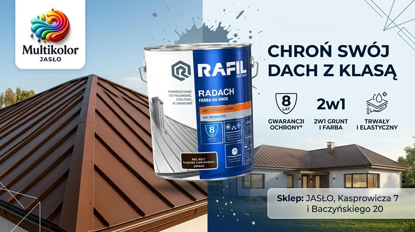 Farba na dach Radach Rafil poliwinylowa 2w1 różne kolory i pojemności