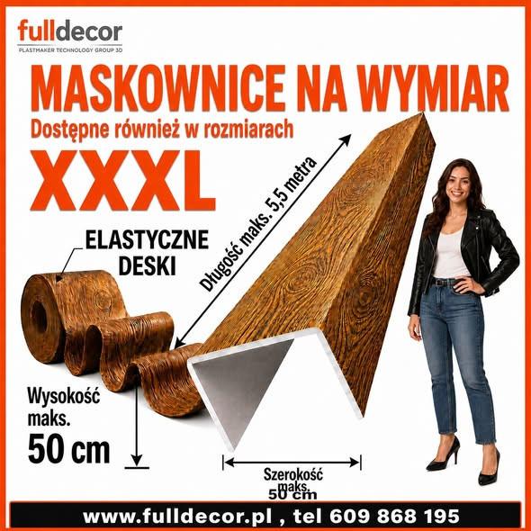 Imitacja drewna na wymiar - Belki rustykalne, Maskownica styropianowa,
