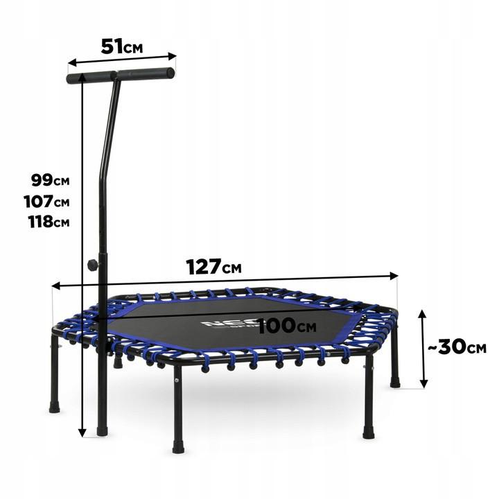 Trampolina Fitness z Uchwytem - Niebieska