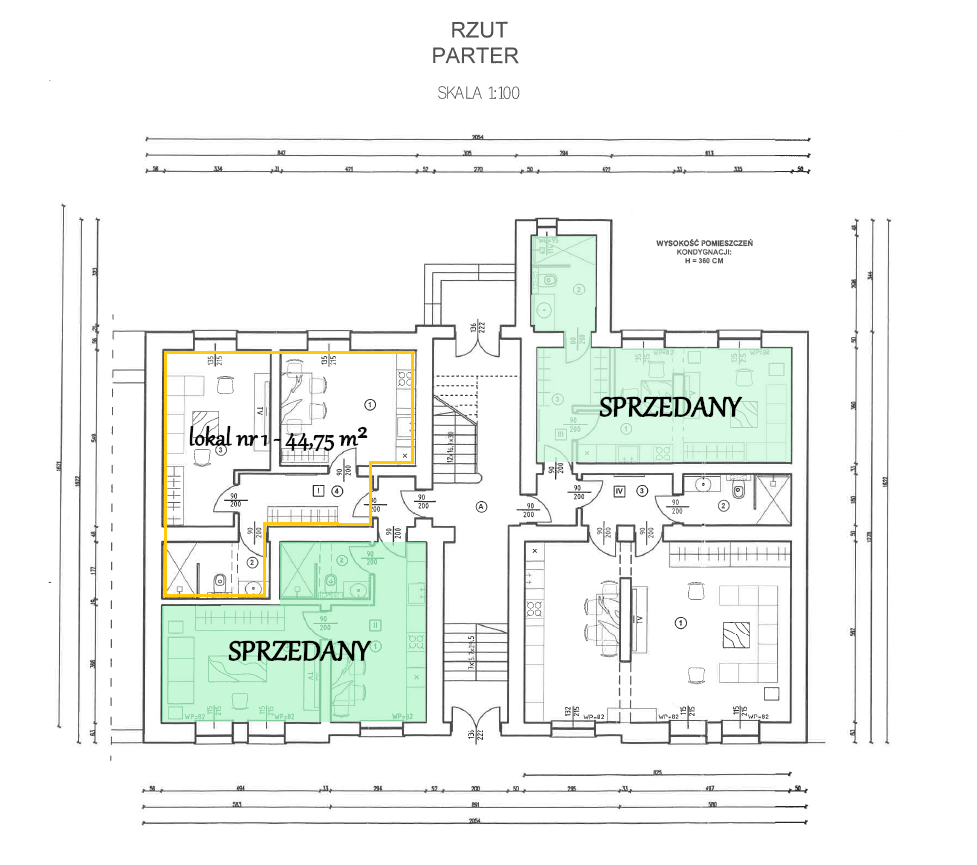 Lokal mieszkalny (1) w centrum Jasła, parter, 44,75 m.kw. + piwnica