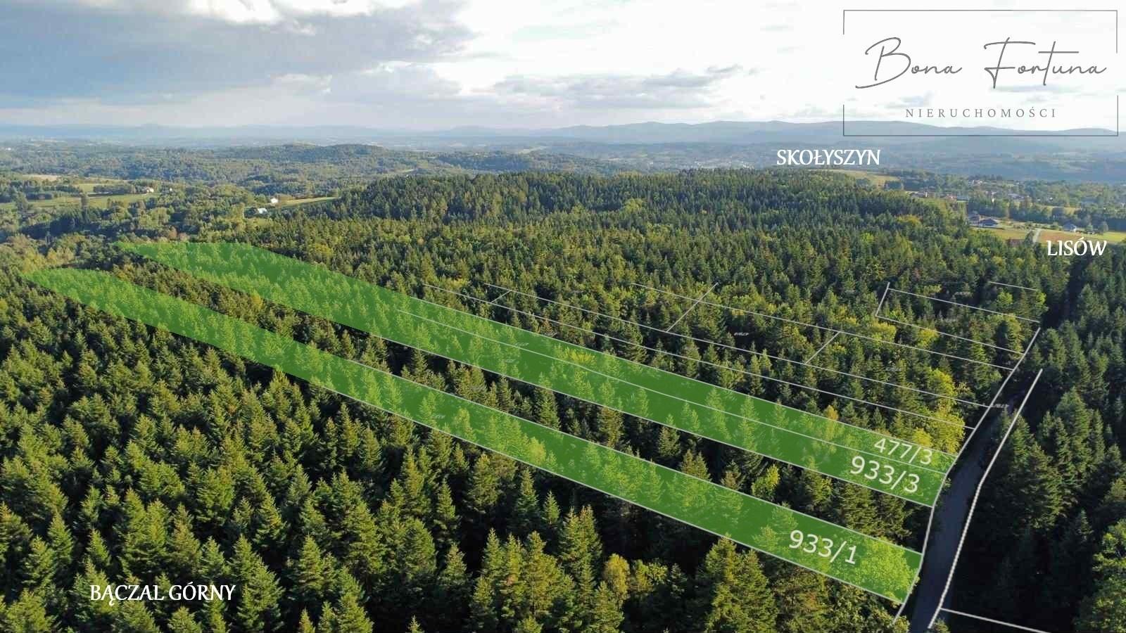 działki leśne (jodła) w bączalu górnym 0,8054 - 1,3351 ha nowa cena