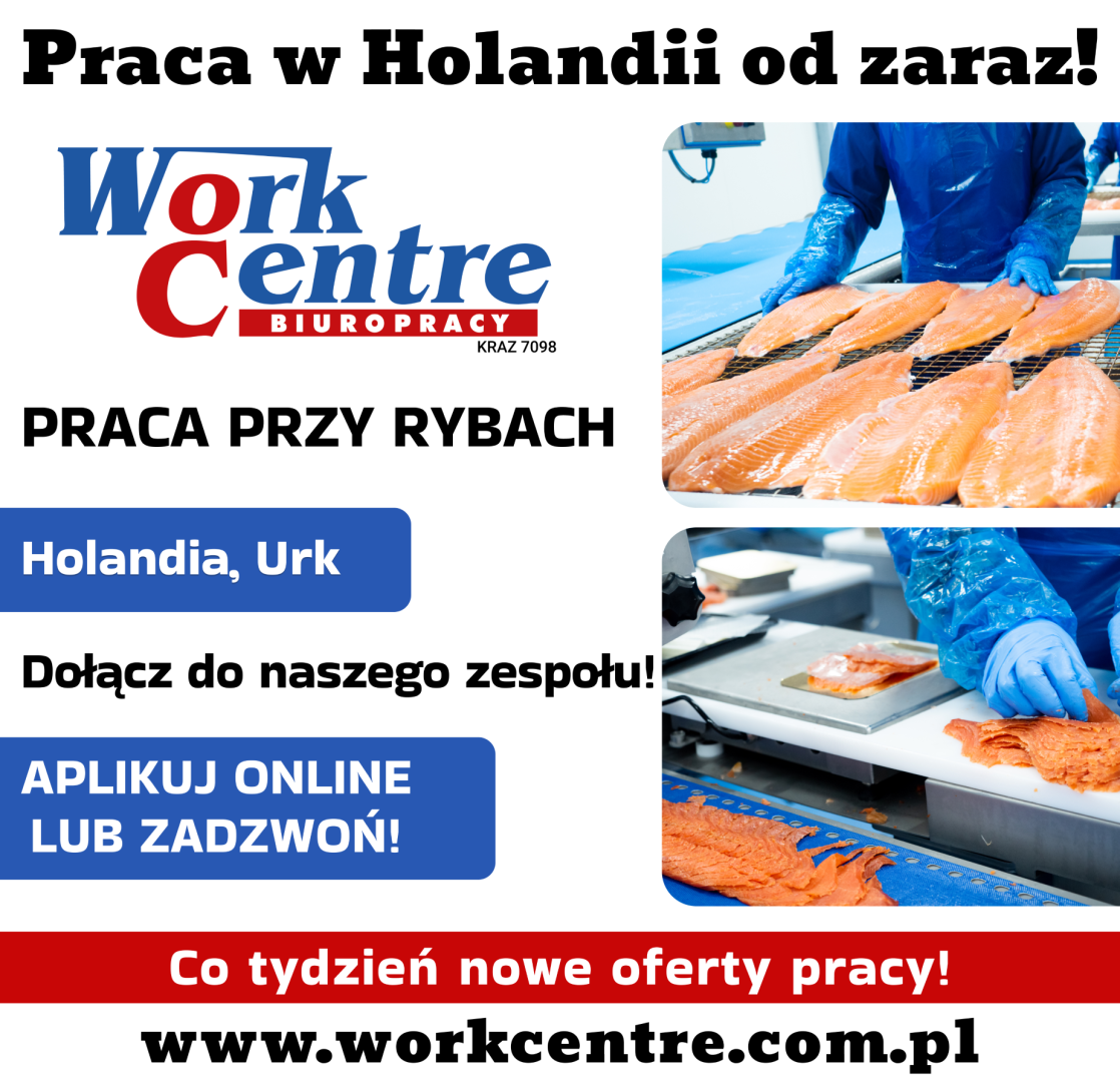 Pakowanie ryb (k/m) Oferta pracy w Holandii - BONUS