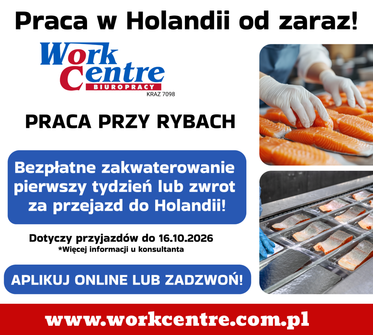 Pakowanie ryb (k/m) Oferta pracy w Holandii - BONUS