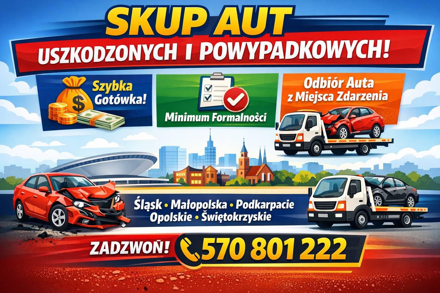 Skup aut uszkodzonych, aut powypadkowych z DOJAZDEM do Klienta | Odbió