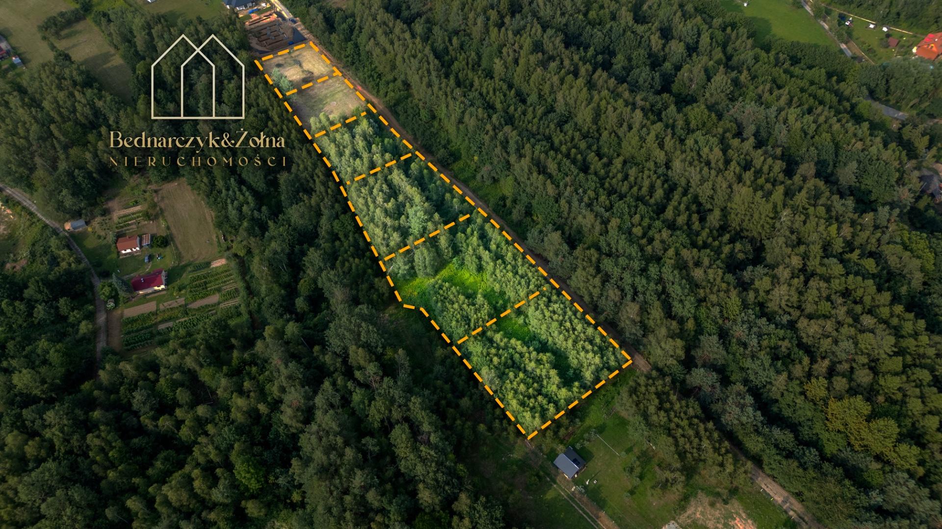 Działki budowlane z prawomocnymi WZ - Las, Gotowa droga, Kołaczyce