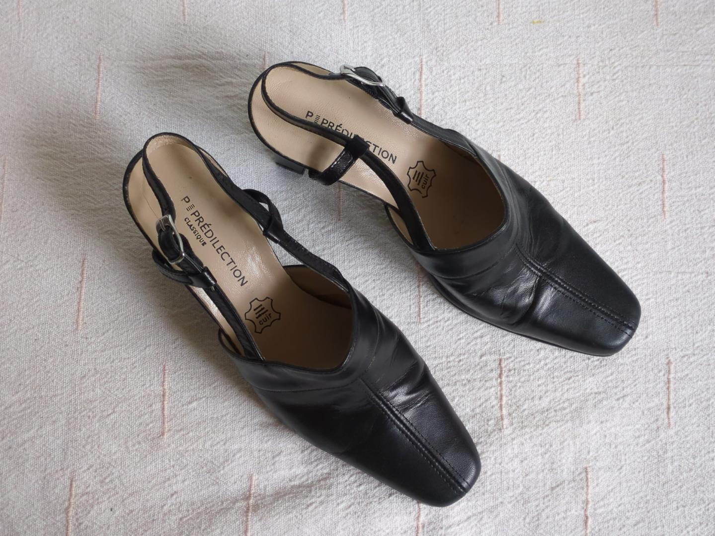 Skórzane buty damskie na obcasie, rozmiar 38