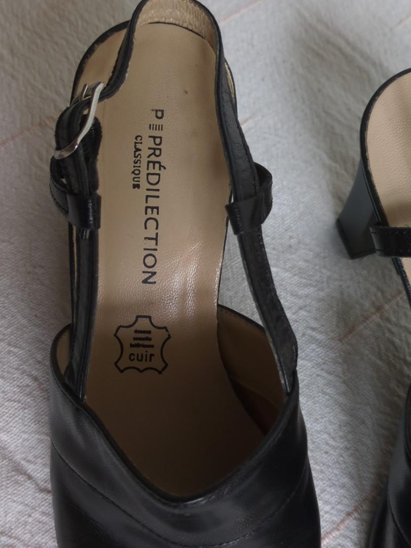 Skórzane buty damskie na obcasie, rozmiar 38