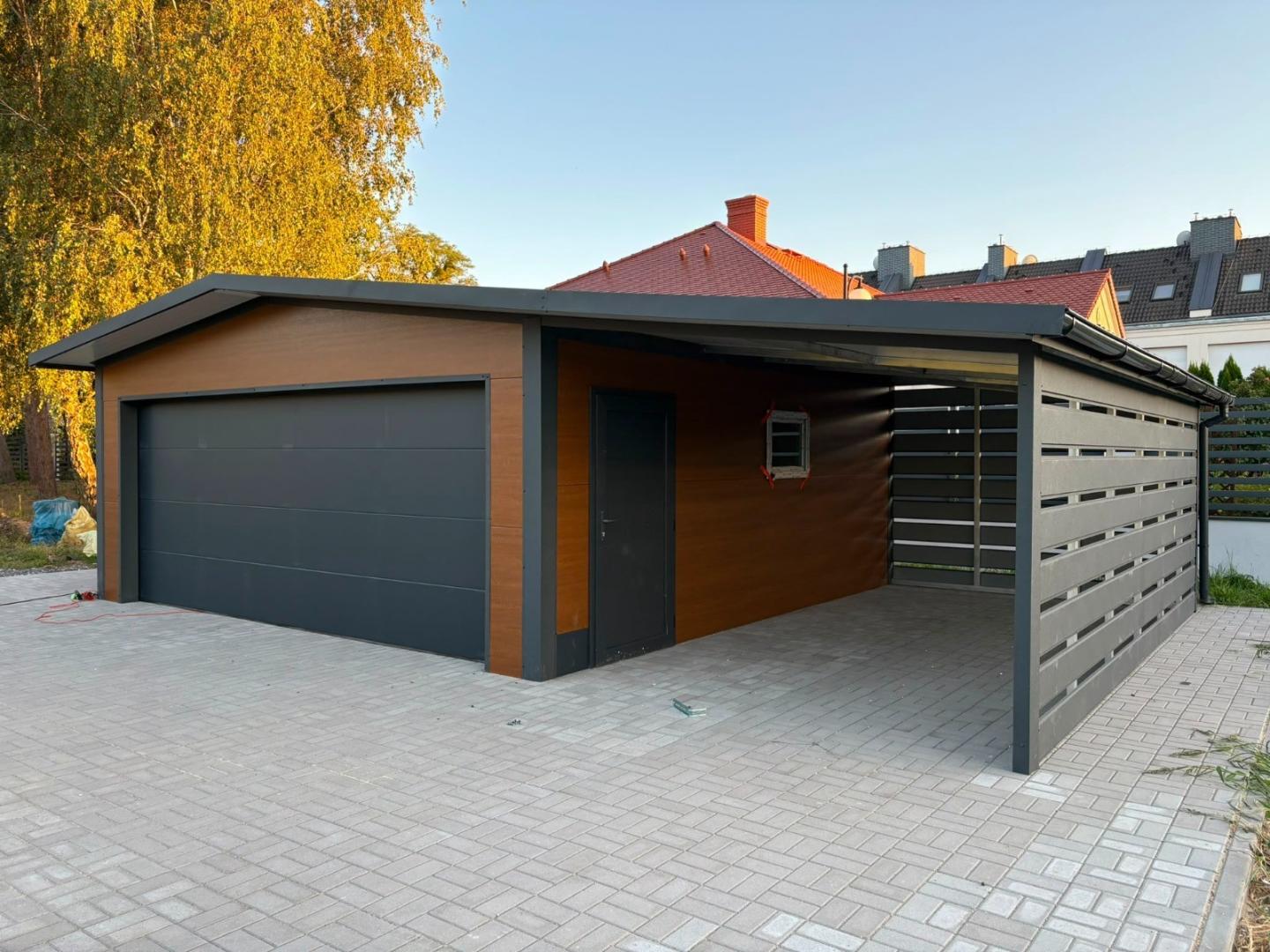 Garaż PIR 10 6x6 + wiata 3x6