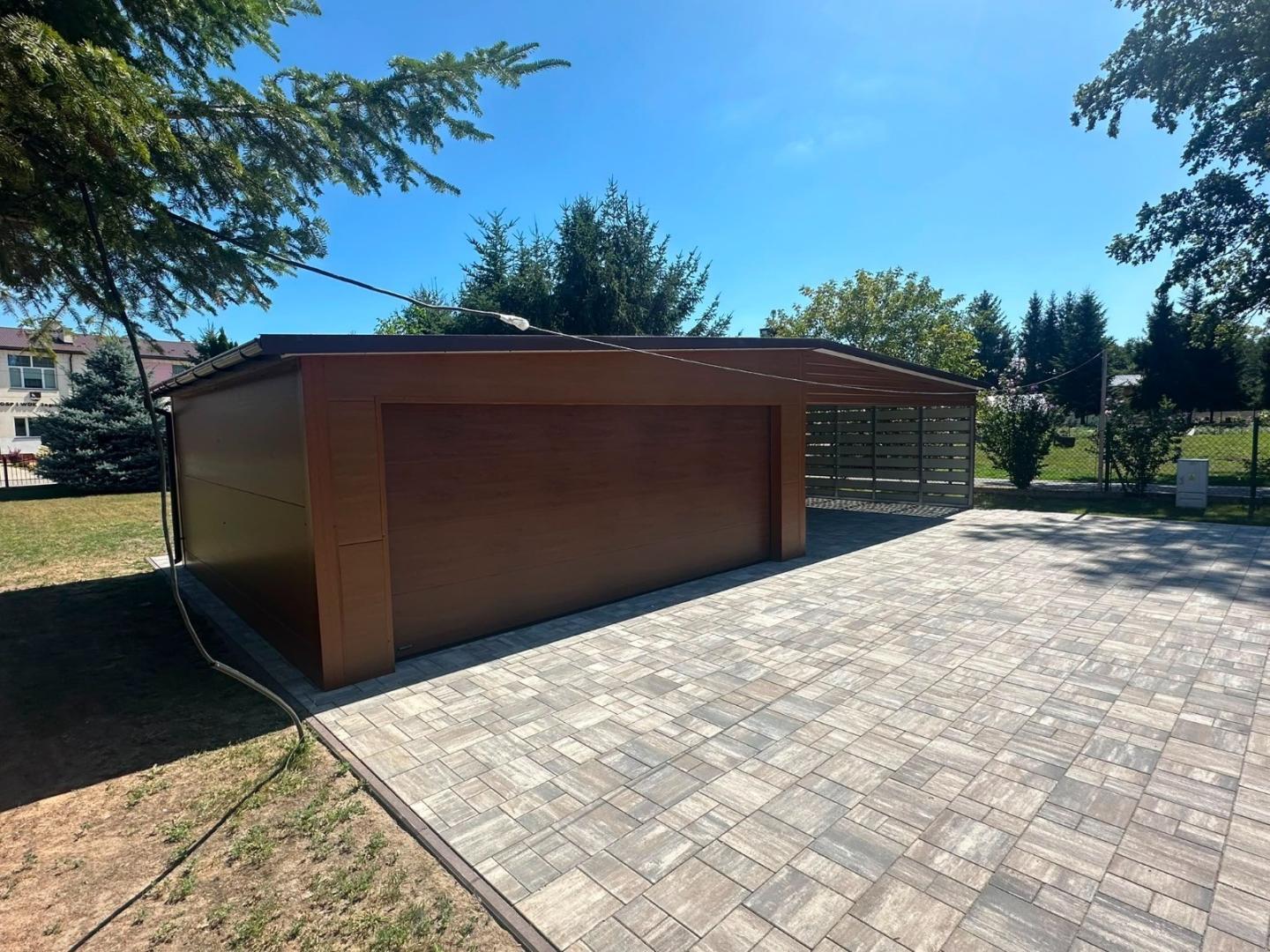 Garaż PIR 10 6x6 + wiata blaszana 6x6