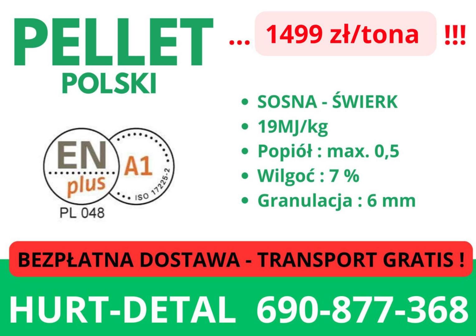 pellet polski - polski producent 1499zl paleta - transport gratis