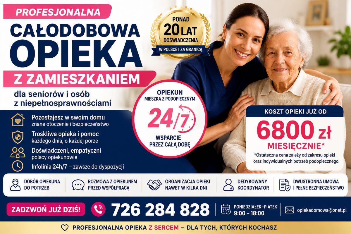 Całodobowa opieka z zamieszkaniem - legalnie, bezpiecznie i profesjona