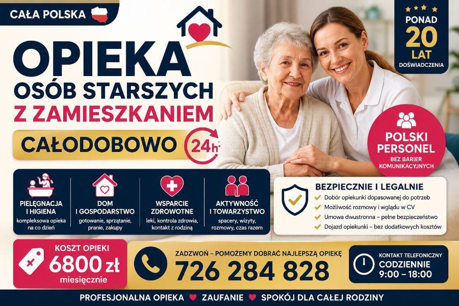 Całodobowa opieka z zamieszkaniem - legalnie, bezpiecznie i profesjona